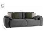 Großes graues Sofa mit Bettkasten und Schlaffunktion, bequemes Wohnzimmer-Sofa LINARO K3 Großes graues Sofa mit Bettkasten und Schlaffunktion, bequemes Wohnzimmer-Sofa LINARO K3