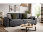 Großes graues Sofa mit Bettkasten und Schlaffunktion, bequemes Wohnzimmer-Sofa LINARO K3 Großes graues Sofa mit Bettkasten und Schlaffunktion, bequemes Wohnzimmer-Sofa LINARO K3