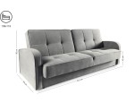 Dunkelgraue Couch mit Schlaffunktion und Bettkasten LINARO W4