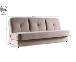 Beiges Schlafsofa mit Schlaffunktion, Klick-Klack-System, bequeme Couch LINARO W5