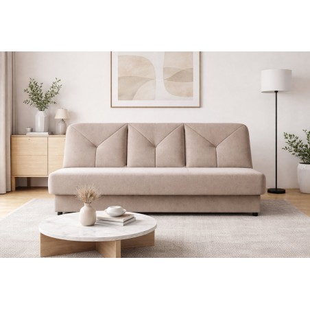 Beiges Schlafsofa mit Schlaffunktion, Klick-Klack-System, bequeme Couch LINARO W5