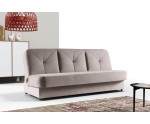 Beiges Schlafsofa mit Schlaffunktion, Klick-Klack-System, bequeme Couch LINARO W5