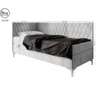 Schönes Kontinentalbett 120x200 cm mit Bettkasten, verchromte Füße, DIANA 2M