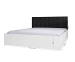 Bett mit Bettkasten, Lattenrost und schwarzem Kopfteil, Korpus in 3 Farben wählbar, MONAKO 3