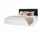 Bett mit Bettkasten, Lattenrost und schwarzem Kopfteil, Korpus in 3 Farben wählbar, MONAKO 3