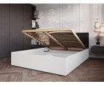 Bett mit Bettkasten, Lattenrost und schwarzem Kopfteil, Korpus in 3 Farben wählbar, MONAKO 3