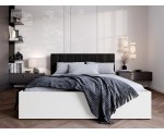 Bett mit Bettkasten, Lattenrost und schwarzem Kopfteil, Korpus in 3 Farben wählbar, MONAKO 3