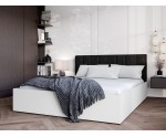 Bett mit Bettkasten, Lattenrost und schwarzem Kopfteil, Korpus in 3 Farben wählbar, MONAKO 3