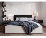 Bett mit Bettkasten, Lattenrost und schwarzem Kopfteil, Korpus in 3 Farben wählbar, MONAKO 3