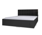 Bett mit Bettkasten, Lattenrost und schwarzem Kopfteil, Korpus in 3 Farben wählbar, MONAKO 3
