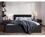 Bett mit Bettkasten, Lattenrost und schwarzem Kopfteil, Korpus in 3 Farben wählbar, MONAKO 3