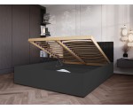 Bett mit Bettkasten, Lattenrost und schwarzem Kopfteil, Korpus in 3 Farben wählbar, MONAKO 3