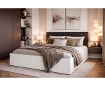 Bett mit Bettkasten, Lattenrost und schwarzem Kopfteil, Korpus in 3 Farben wählbar, MONAKO 3