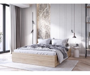 Doppelbett ohne Kopfteil mit Lattenrost, 3 Farbvarianten, MONAKO 2