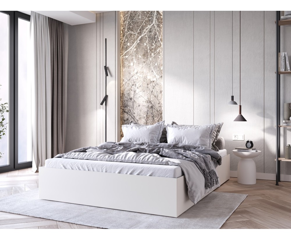 Doppelbett ohne Kopfteil mit Lattenrost, Bett für Dachschräge, 3 Farbvarianten, MONAKO 2 Doppelbett ohne Kopfteil mit Lattenrost, Bett für Dachschräge, 3 Farbvarianten, MONAKO 2