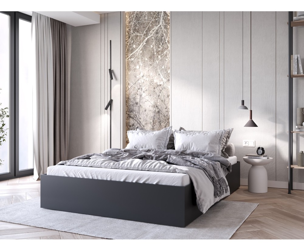 Doppelbett ohne Kopfteil mit Lattenrost, Bett für Dachschräge, 3 Farbvarianten, MONAKO 2 Doppelbett ohne Kopfteil mit Lattenrost, Bett für Dachschräge, 3 Farbvarianten, MONAKO 2