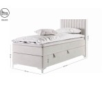 Jugendbett 80x200 cm, Einzelbett mit Bettkasten, auf Füßen, TRENTO 2M