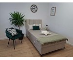 Jugendbett 100x200 cm, Einzelbett mit Bettkasten, auf Füßen, TRENTO 2M