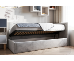 Jugendbett 80x180 cm mit Bettkasten ohne Matratze, Lattenrost mit Metallrahmen, Einzelbett AMADEUSZ SM 02 Jugendbett 80x180 cm mit Bettkasten ohne Matratze, Lattenrost mit Metallrahmen, Einzelbett AMADEUSZ SM 02