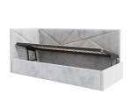 Jugendbett 80x180 cm mit Bettkasten ohne Matratze, Lattenrost mit Metallrahmen, Einzelbett AMADEUSZ SM 02 Jugendbett 80x180 cm mit Bettkasten ohne Matratze, Lattenrost mit Metallrahmen, Einzelbett AMADEUSZ SM 02