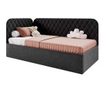 Polsterbett 100x200 cm mit Stauraum und Lattenrost, Einzelbett KINGA SM 02 Polsterbett 100x200 cm mit Stauraum und Lattenrost, Einzelbett KINGA SM 02