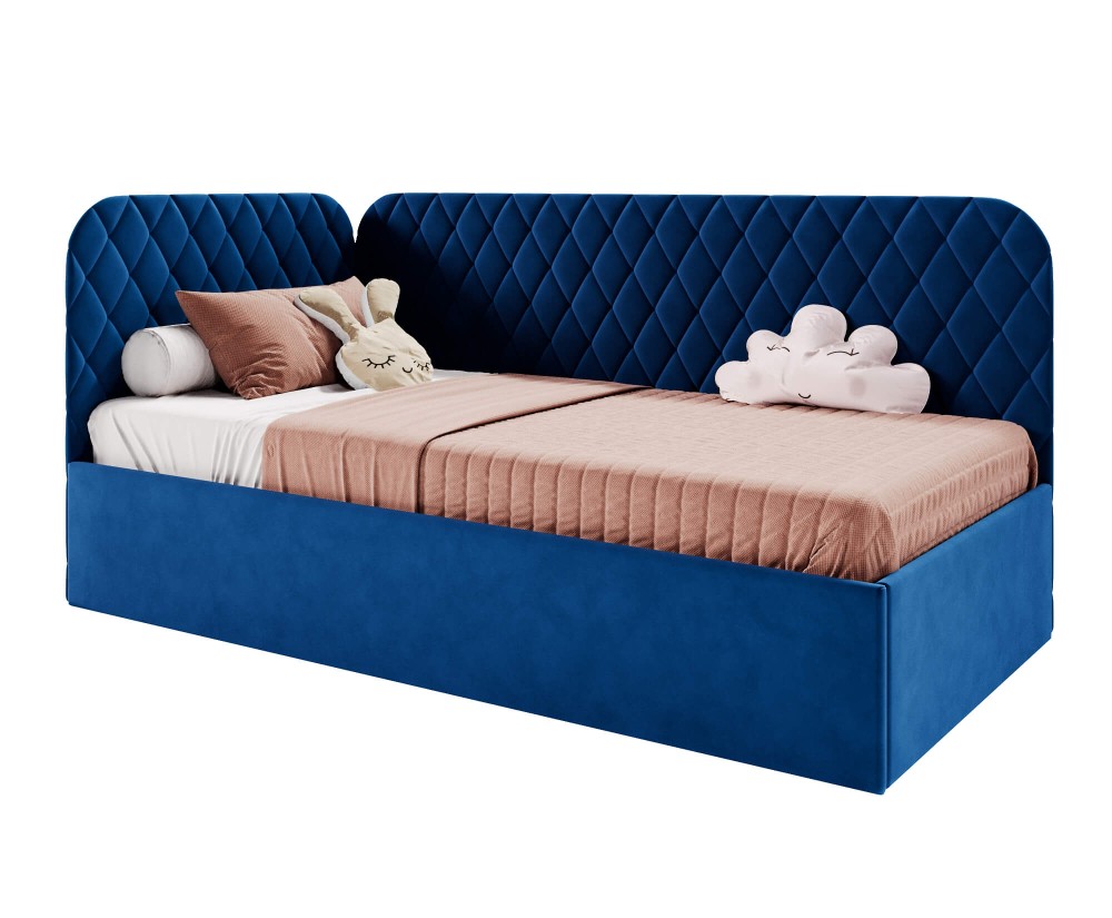 Polsterbett 100x200 cm mit Stauraum und Lattenrost, Einzelbett KINGA SM 02 Polsterbett 100x200 cm mit Stauraum und Lattenrost, Einzelbett KINGA SM 02