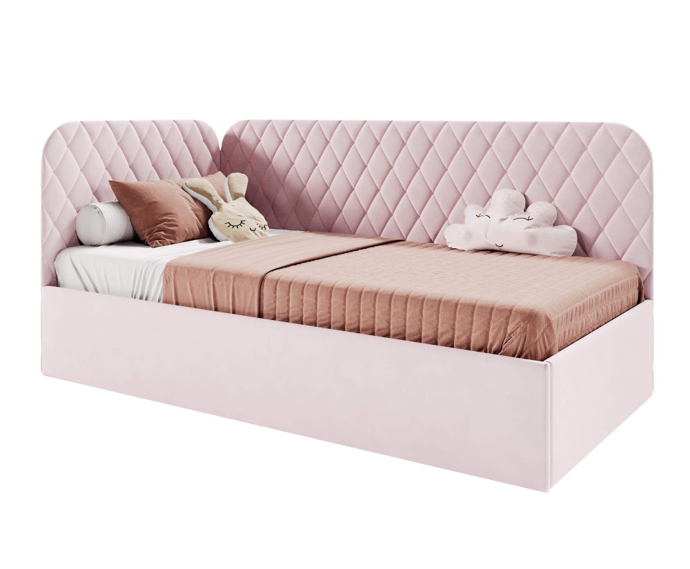 Polsterbett 100x200 cm mit Stauraum und Lattenrost, Einzelbett KINGA SM 02 Polsterbett 100x200 cm mit Stauraum und Lattenrost, Einzelbett KINGA SM 02