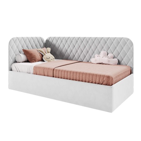 Teenagerbett 120x200 cm mit Stauraum und Lattenrost, Polsterbett KINGA SM 02