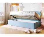 Jugendbett 90x200 cm mit Bettkasten und Lattenrost, Juniorbett TOSIA SM 02