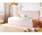 Jugendbett 90x200 cm mit Bettkasten und Lattenrost, Juniorbett TOSIA SM 02