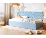Jugendbett 90x200 cm mit Bettkasten und Lattenrost, Juniorbett TOSIA SM 02