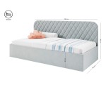Jugendbett 90x200 cm mit Bettkasten und Lattenrost, Juniorbett TOSIA SM 02