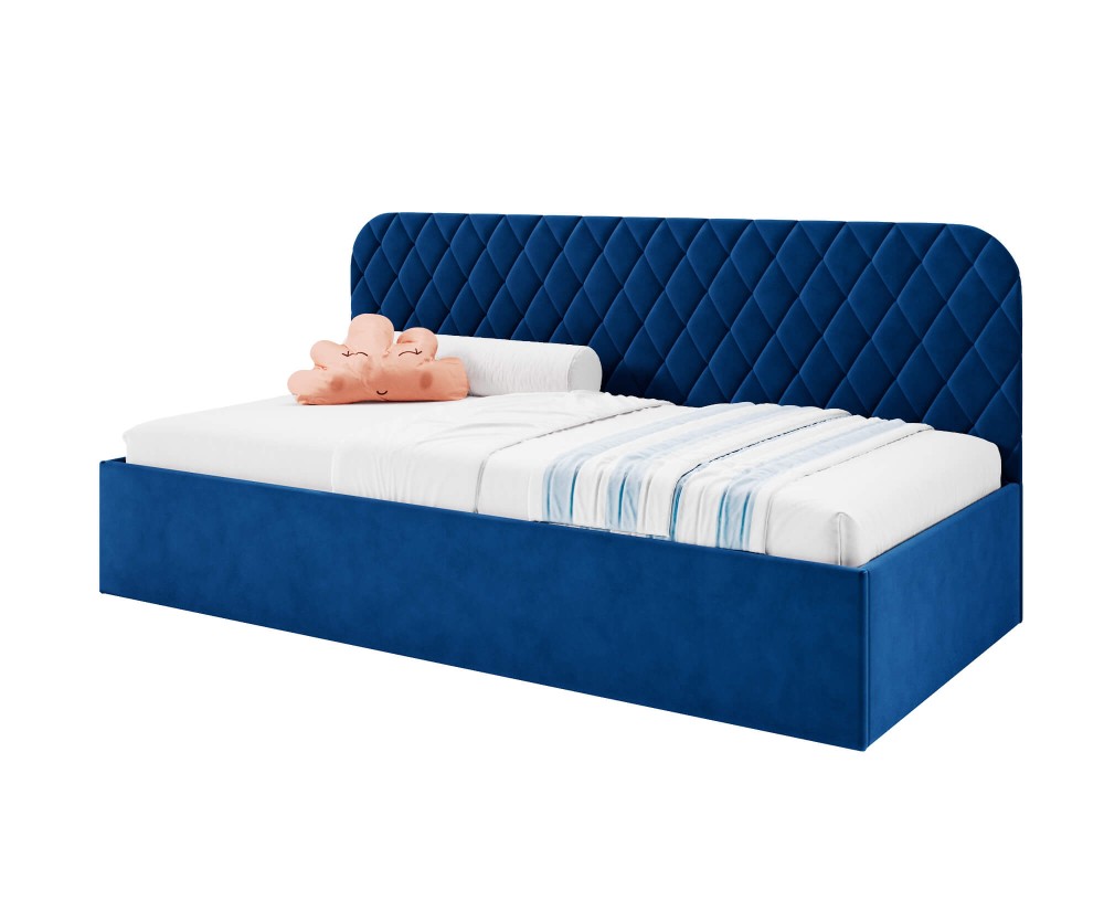 Modernes Teenagerbett 100x200 cm mit Stauraum und Lattenrost, Polsterbett TOSIA SM 02