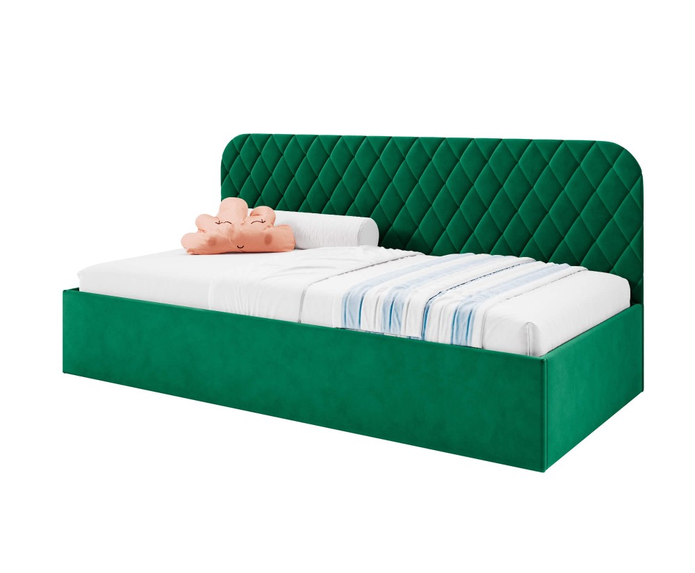 Modernes Teenagerbett 100x200 cm mit Stauraum und Lattenrost, Polsterbett TOSIA SM 02