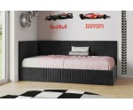 Einzelbett 90x200 cm, Jugendbett, Polsterbett mit Bettkasten, ohne Matratze, DYLAN SM 02