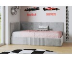 Einzelbett 90x200 cm, Jugendbett, Polsterbett mit Bettkasten, ohne Matratze, DYLAN SM 02