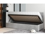 Einzelbett 90x200 cm, Jugendbett, Polsterbett mit Bettkasten, ohne Matratze, DYLAN SM 02