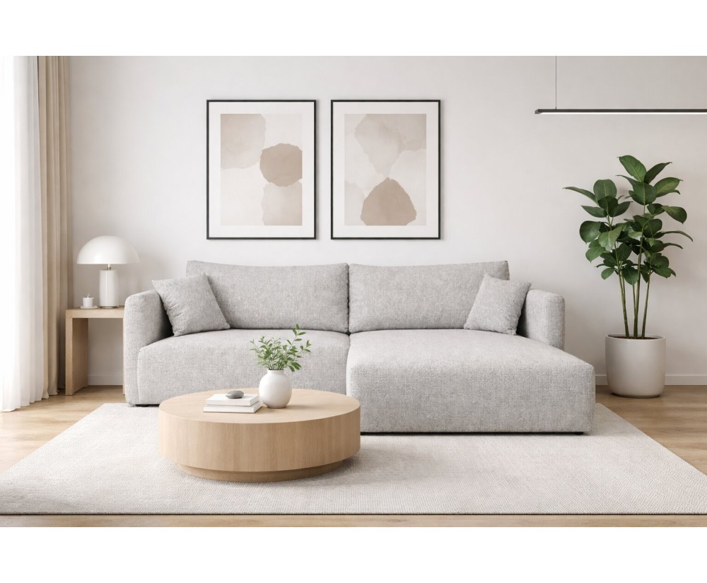 Modernes Ecksofa L-Form mit Schlaffunktion und Bettkasten, Stoff ARAGON - Farbvarianten, MAGNUM N2