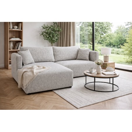 Modernes Ecksofa L-Form mit Schlaffunktion und Bettkasten, Stoff ARAGON - Farbvarianten, MAGNUM N2