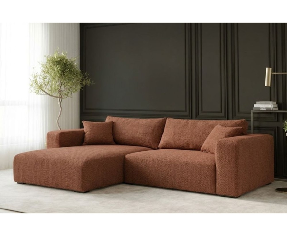 Komfortables Ecksofa L-Form mit Schlaffunktion und Stauraum, Stoff ARAGON - Farbvarianten, MAGNUM N1