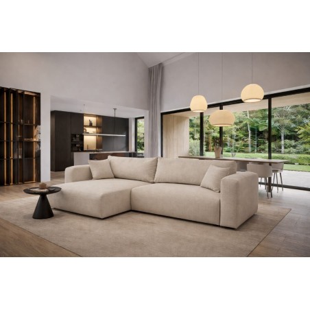 Komfortables Ecksofa L-Form mit Schlaffunktion und Stauraum, Stoff ARAGON - Farbvarianten, MAGNUM N1