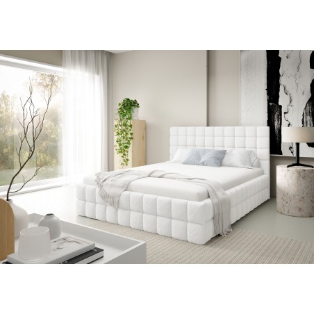 Komfortables Polsterbett 140x200 cm mit Bettkasten, Ehebett PRATO T21