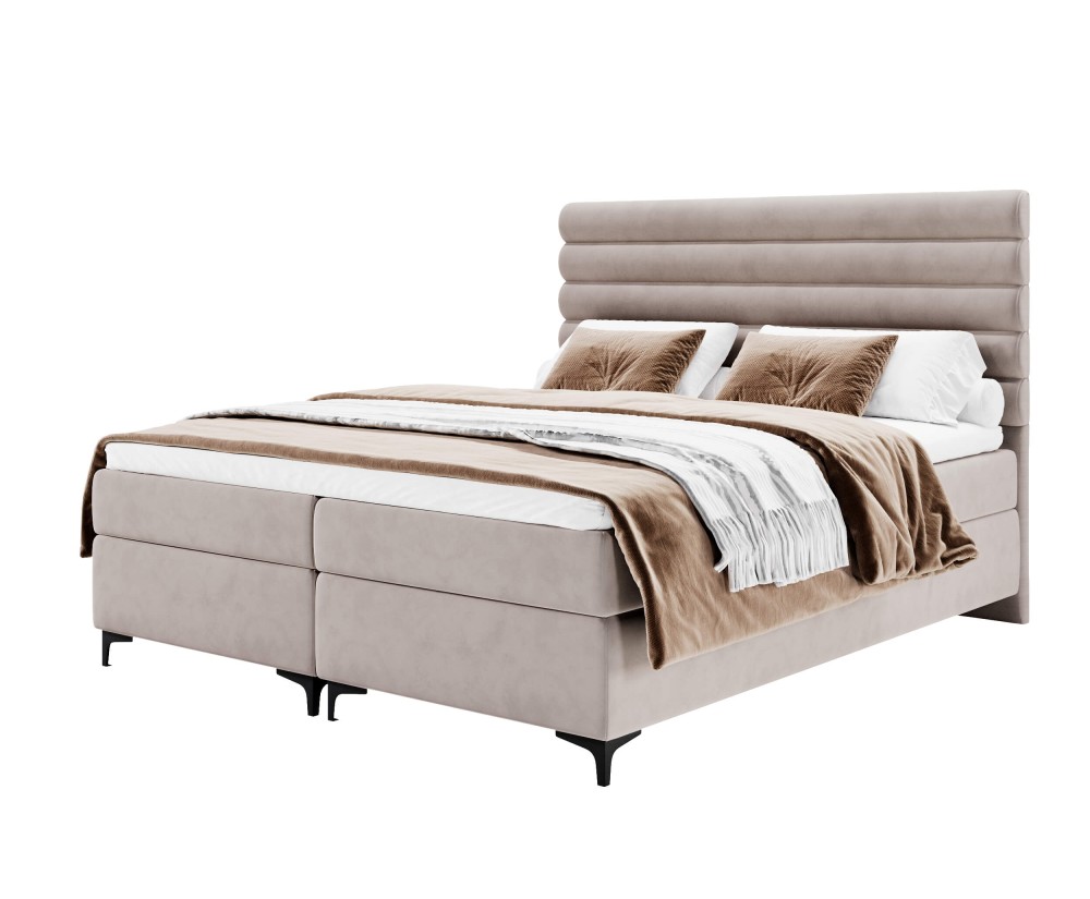 Komfortables Boxspringbett 180x200 cm auf Füßen, Familienbett PRAGA 1 Komfortables Boxspringbett 180x200 cm auf Füßen, Familienbett PRAGA 1