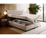 Komfortables Boxspringbett 180x200 cm auf Füßen, Familienbett PRAGA 1