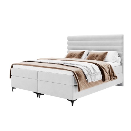 Großes Boxspringbett 200x200 cm mit Bettkasten und Matratze, Ehebett PRAGA 1