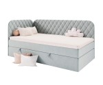Modernes Polsterbett 80x200 cm mit Matratze und gesteppten Seitenteilen, NAOMI 3M Modernes Polsterbett 80x200 cm mit Matratze und gesteppten Seitenteilen, NAOMI 3M