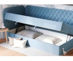 Modernes Polsterbett 80x200 cm mit Matratze und gesteppten Seitenteilen, NAOMI 3M Modernes Polsterbett 80x200 cm mit Matratze und gesteppten Seitenteilen, NAOMI 3M