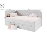 Modernes Polsterbett 80x200 cm mit Matratze und gesteppten Seitenteilen, NAOMI 3M Modernes Polsterbett 80x200 cm mit Matratze und gesteppten Seitenteilen, NAOMI 3M