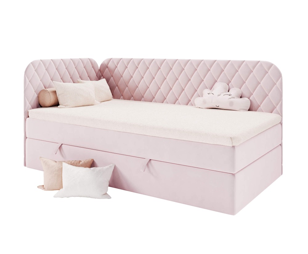Jugendbett 90x200 cm mit Stauraum und gesteppten Seitenteilen, NAOMI 3M Jugendbett 90x200 cm mit Stauraum und gesteppten Seitenteilen, NAOMI 3M