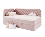 Bequemes Einzelbett 100x200 cm mit Bettkasten und Matratze, Polsterbett NAOMI 3M Bequemes Einzelbett 100x200 cm mit Bettkasten und Matratze, Polsterbett NAOMI 3M